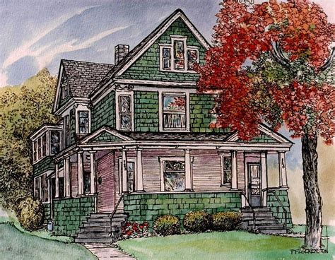 House Portraits Custom Portrait Of Your Home In Pen Ink And