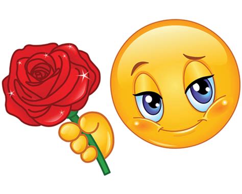 Smiley Giving A Rose Symbols And Emoticons