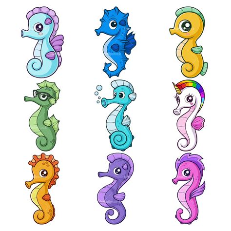 Cute Cartoon Baby Seahorse