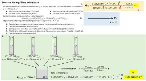 Termsp Exercice Quilibre Acide Base Quotient De R Action Et Taux