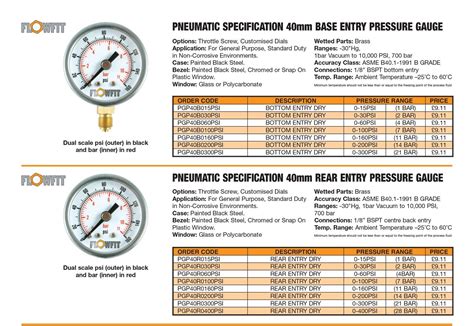 40mm Sec Pneumatique Pression Jauge 0 100 Psi 7 Barre 1 8 Bspt