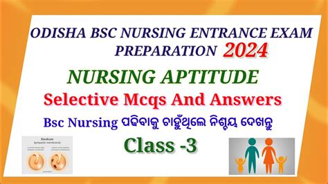 Odisha Bsc Nursing Entrance Exam Preparation Nursing Aptitude Most