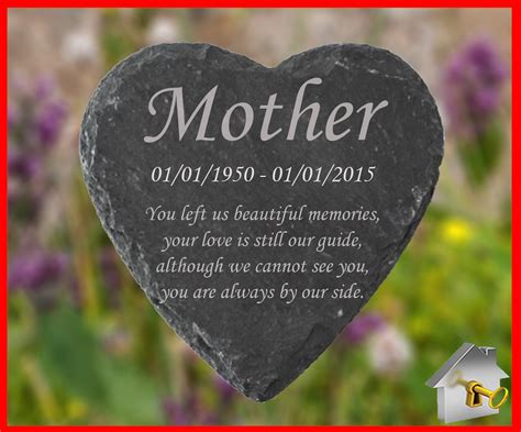 Memorial Plaque Engraved Natural Slate Heart Mother Mum Etsy UK