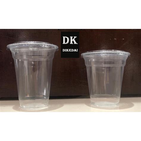 Jual Tutup Bening Gelas Plastik Pop Ice Juice Cup Ukuran 10oz 12oz 14oz