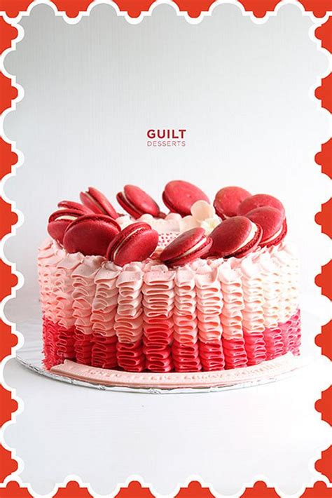 Ombre Ruffle Macarons Cake Decorated Cake By Guilt Cakesdecor