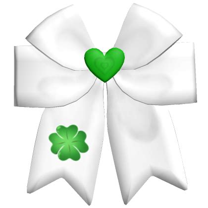 White Preppy St Patricks Heart Bow Roblox Item Rolimon S