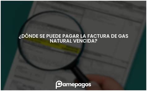 ¿dónde Se Puede Pagar La Factura De Gas Natural Vencida Actualizado 2024