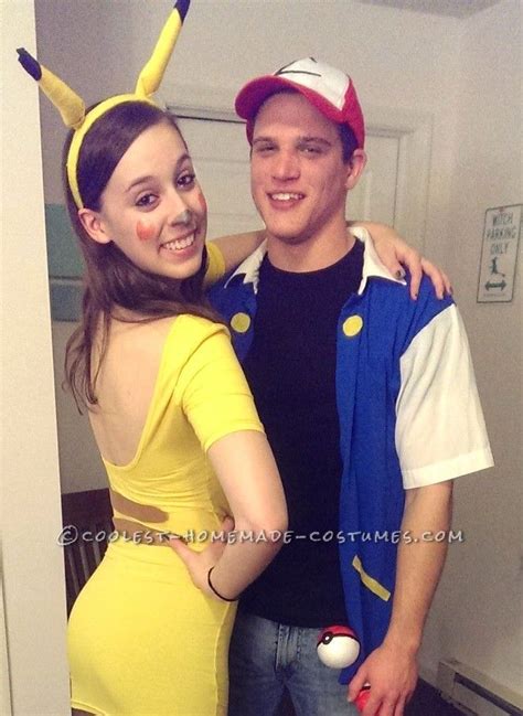 Cool Homemade Ash And Pikachu Couples Halloween Costume Cute