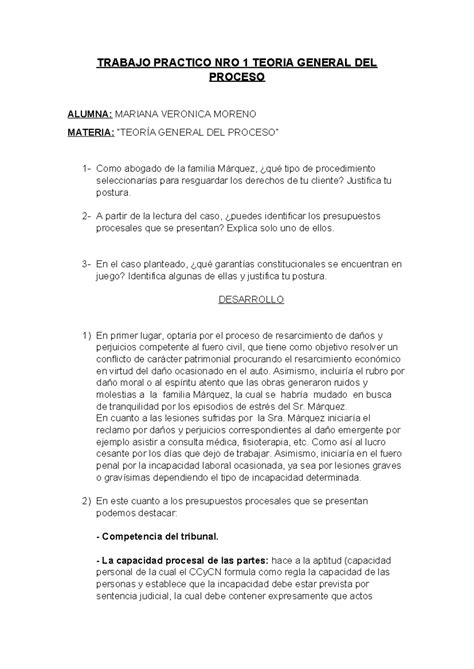 Tp1 Teoria General Del Proceso Trabajo Practico Nro 1 Teoria General