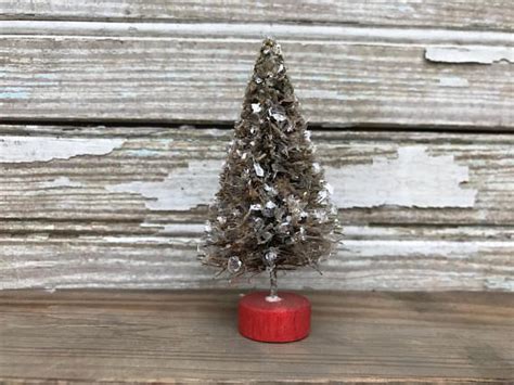 Vintage Bottle Brush Tree Christmas Trees Holiday Ornament Etsy Vintage Bottle Brush Trees