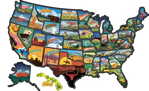 Amazon RV State Travel USA Map Vinyl Sticker Camper Trailer