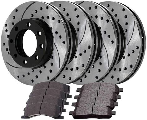 Amazon Autoshack Front Drilled And Slotted Brake Kit Rotors Black