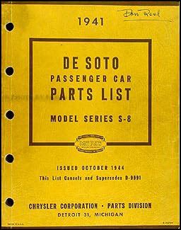 Desoto Parts Book Original Edition Desoto Amazon Books