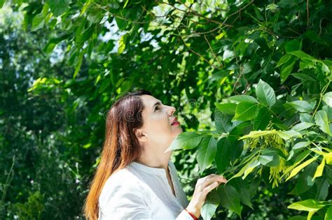 Beautiful Mature Woman Relaxed Park Stock Photos Free Royalty