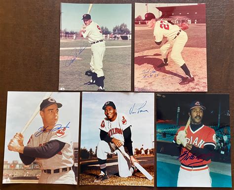 Vintage Autographed Five Photos Such As Ralph Kiner Hof Herb Score