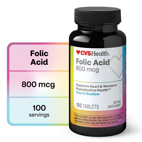 Cvs Health Folic Acid Tablets 800mcg 100ct Cvs Pharmacy