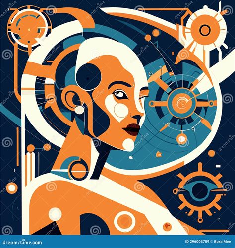 Abstract Vector Illustration Of A Woman In A Futuristic Style Futuristic Concept Stock Vector