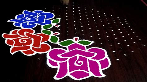 Latest Sankranthi Muggulu Designs Rose Flowers Rangoli Simpleeasy