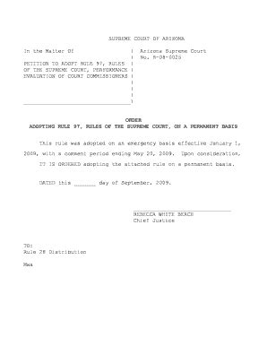 Fillable Online Azcourts PETITION TO ADOPT RULE 97 RULES Fax Email