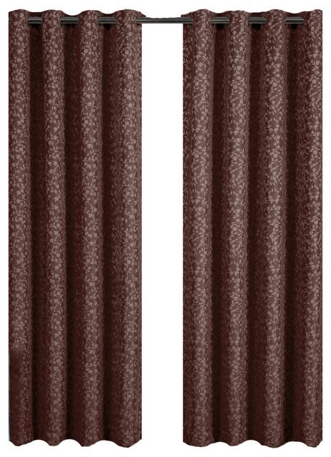 Fiorela 2pc Jacquard Grommet Curtains 54x63 Contemporary