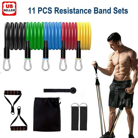 LINKPAL 11Pcs Exercise Resistance Bands Set With Door Anchor Handles