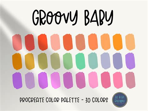 Groovy Baby Procreate Color Palette Illustration Par Ssandcodesigns