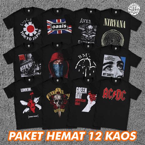 Jual PAKET USAHA Kaos Musik Kaos Band Rock Kaos Band Metal Baju Band