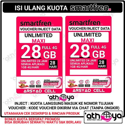 Jual Kuota Smartfren Unlimited Paket Data Smartfren Gb Gb Gb Gb