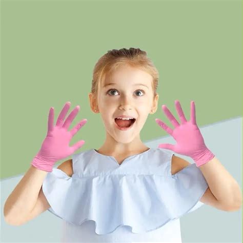 Kids Disposable Nitrile Gloves Children Students 5 15 Years Powder Free