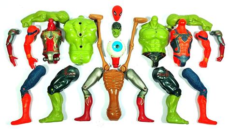 AVENGERS TOYS ASSEMBLE RED SPIDERMAN VS IRON SPIDER MAN VS SIREN HEAD