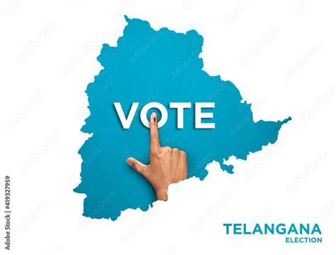 VOTE FOR INDIA TELANGANA , male Indian Voter Hand with voting sign or ...