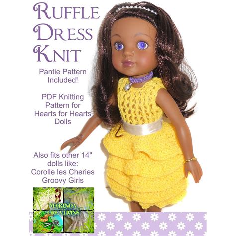 Marindacreations A Pdf Knitting Pattern For Ruffle Dress And Matching