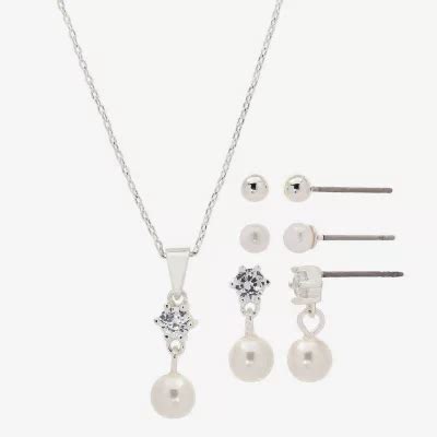 Sparkle Allure Pc Cubic Zirconia Pure Silver Over Brass Jewelry Set