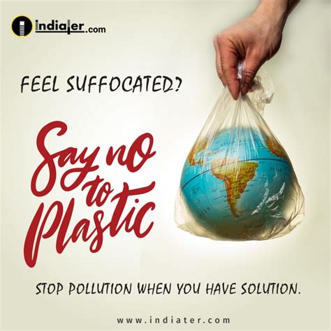 Say No To Plastic Stop Pollution Social Media Banner Indiater