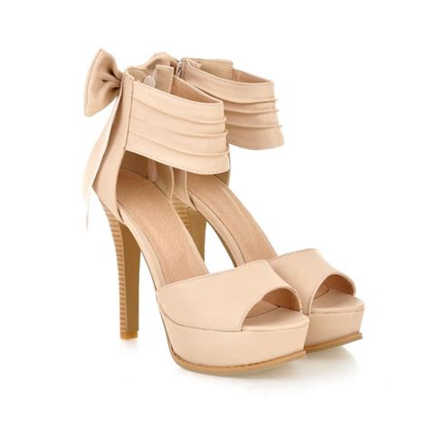 High Heel Ankle Strap Beige Sandals On Luulla