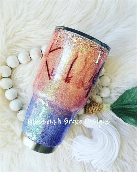 Rtic Tumbler Glitter Rtic Glitter Dipped Rtic Personalized Etsy