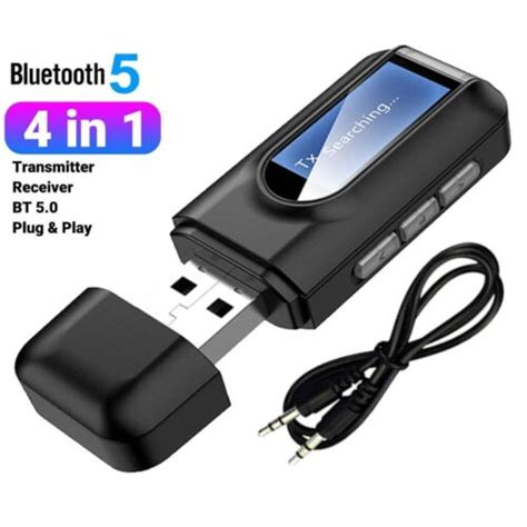 Mm Aux Adaptateur Bluetooth Affichage Lcd Metteur Audio