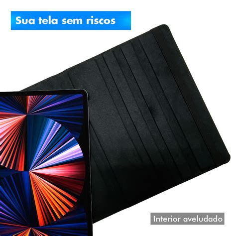 Capa Capinha Ipad Pro 12 9 5ª Geração 2021 Couro Giratória Inclinável