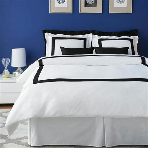 Lacozi Hotel Collection Cotton Border Frame Duvet Cover Set Black