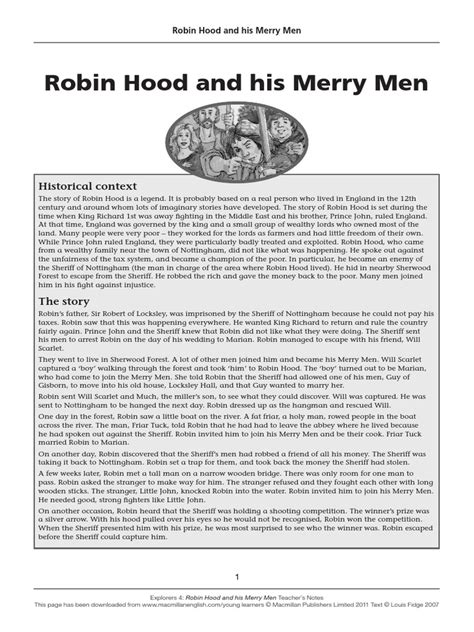 Robin Hood And His Merry Men Historical Context Pdf Robin Hood