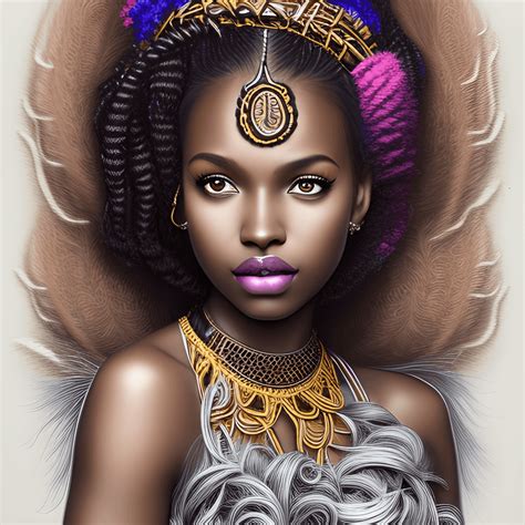 Intricately Rendered African Princess In 4k Creative Fabrica