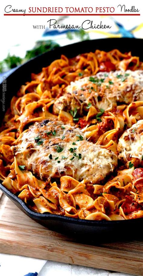 Sun Dried Tomato Pesto Pasta With Cripsy Parmesan Chicken Option