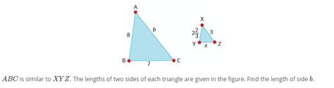 Solved Abc Is Similar To Xyz The Lengths Of Two Sides Of Each