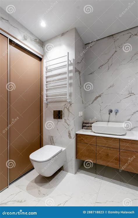 The Interior of a Modern Bathroom in the Apartment Immediately after Renovation Stock Image ...