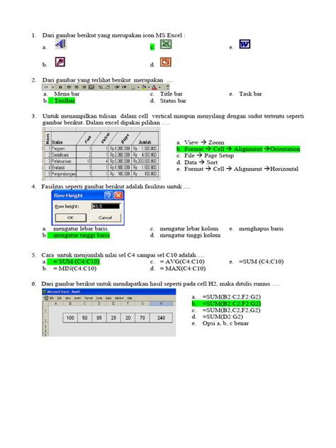 Bank Soal Excel Pdf