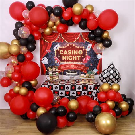 PUGED Casino Theme Birthday Party Decorations Party Backdrop, Table ...