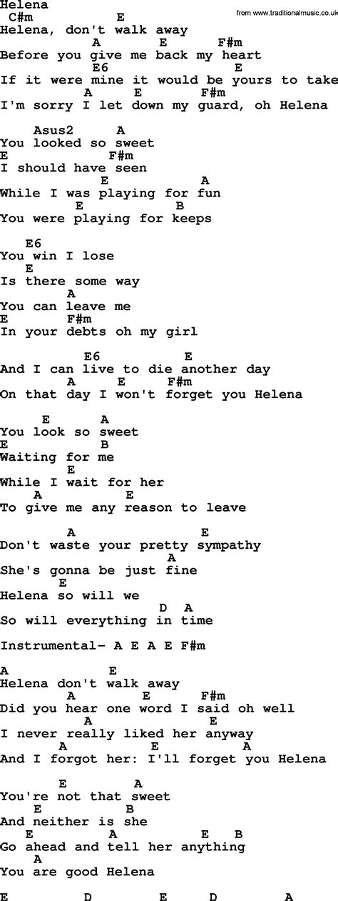 Helena Bluegrass Lyrics With Chords