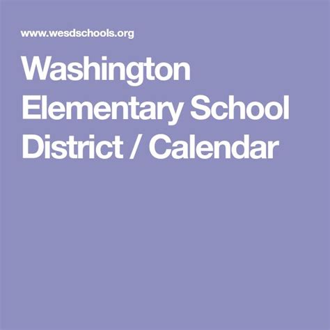 Washington Elementary School District / Calendar | Washington ...