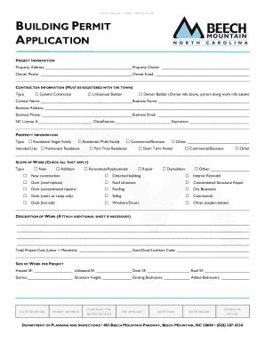 Fillable Online Building Permit Packet Application And Guide For