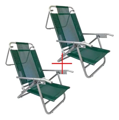 Reposera Sillon 5 Posiciones Aluminio Silla Baja Playa X 2 U Color